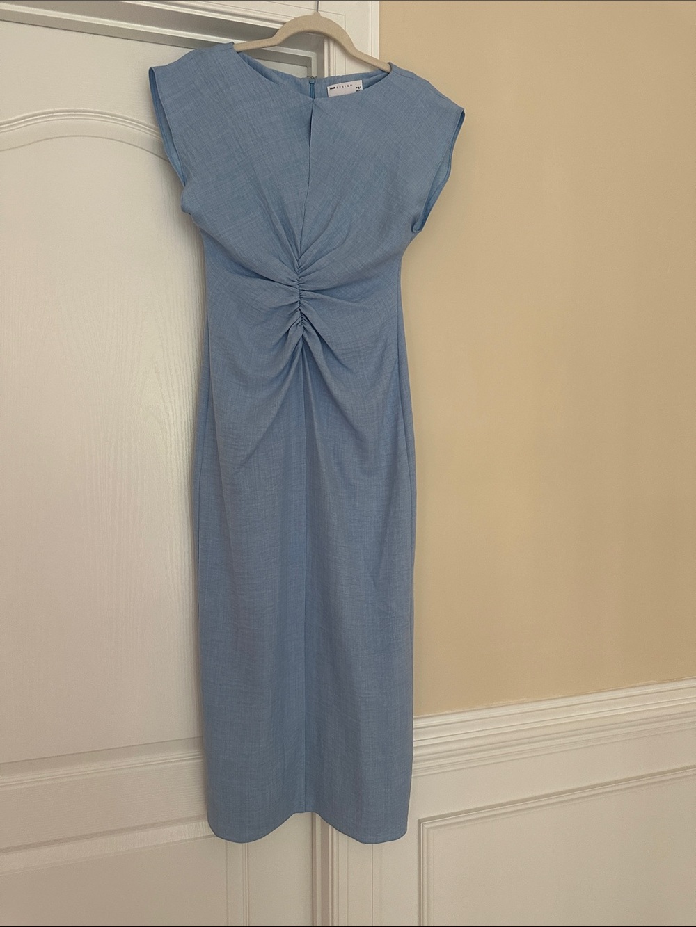 ASOS Sky Blue Twist-Front Midi Dress